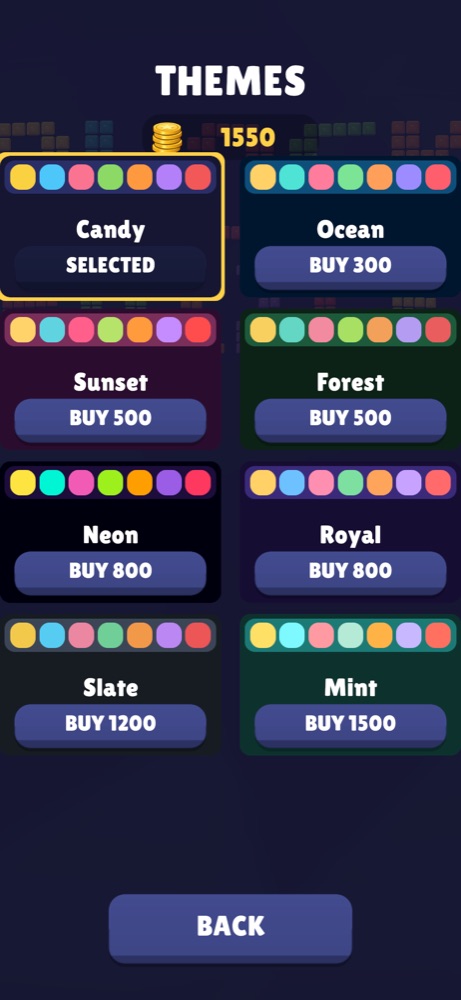 Theme selection screen